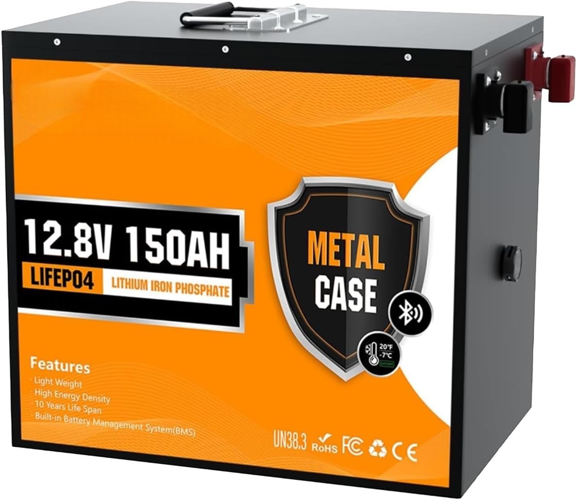 12V 150Ah LiFePO4 Bluetooth Lithium Battery Metal casing for RV Boot - Brand New