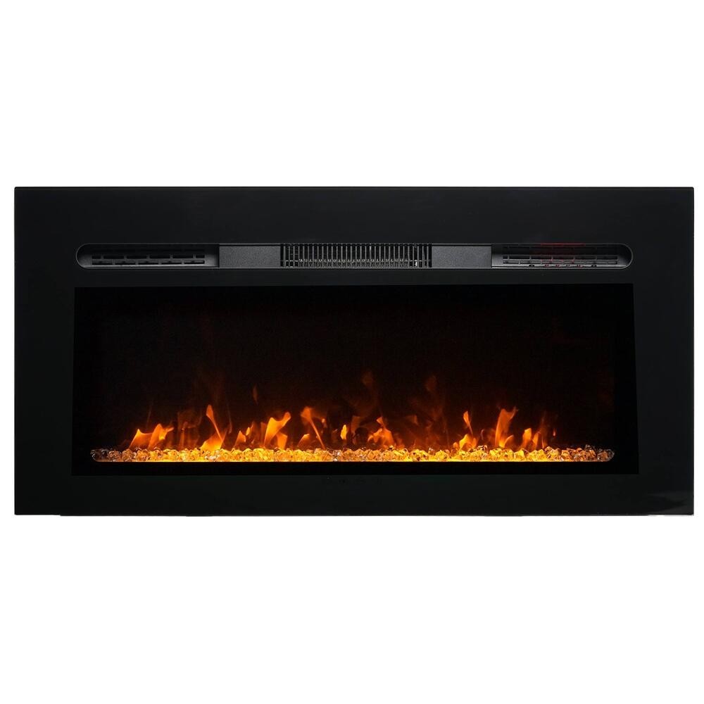 Paramount 36" Front Venting Slim Wall Mount Electric Fireplace-Black
