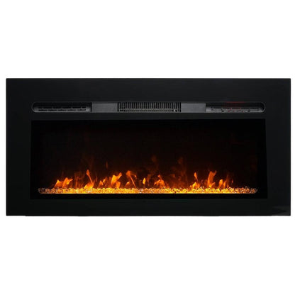 Paramount 36" Front Venting Slim Wall Mount Electric Fireplace-Black