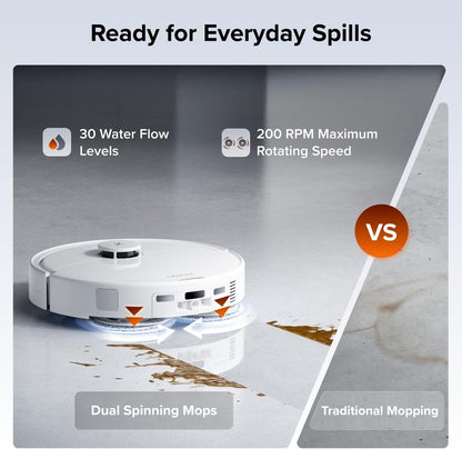Roborock 2026 Qrevo 2 Pro Robot Vacuum and Mop, 20,000Pa Suction White- NEW!