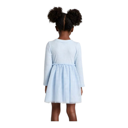 Toddler Girls' Long Sleeve Sparkle Ribbed Tulle Dress - Cat & Jack