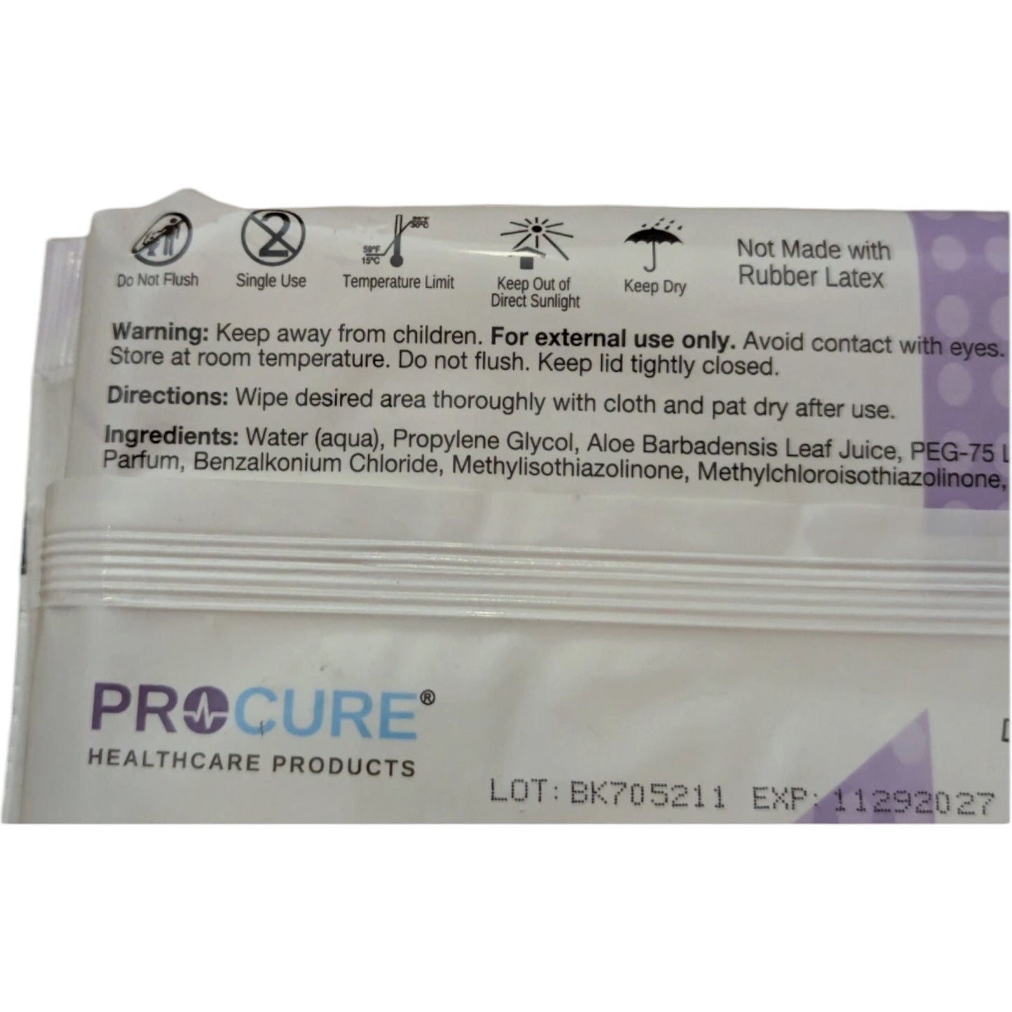ProCure Premium Adult Washcloths PC263S 8 in x 10 in 50 count exp: 11/2027