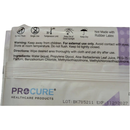 ProCure Premium Adult Washcloths PC263S 8 in x 10 in 50 count exp: 11/2027