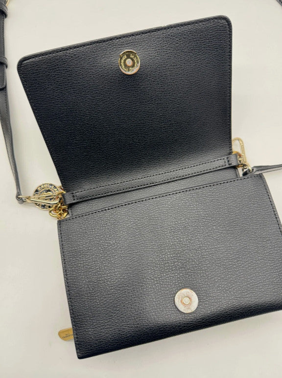 KARL LAGERFELD Paris Lourdes leather chain strap crossbody bag - BLACK