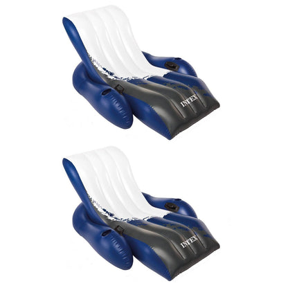 Intex Durable 18 Gauge Vinyl Inflatable Comfortable Pool Float Recliner Lounges