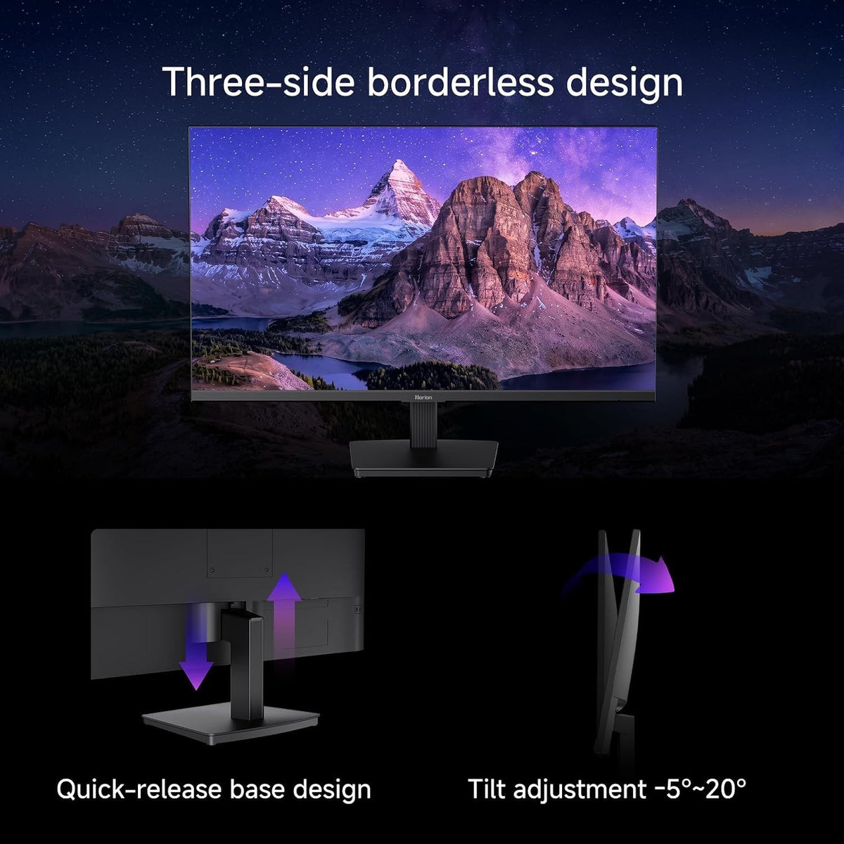 HORION 27 Inch Computer Monitor, FHD 144Hz Monitor | Eye Care，FreeSync/G-Sync