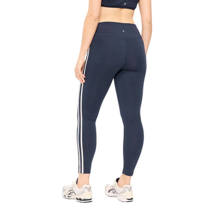 Old Navy High-Waisted PowerChill Side-Striped 7/8 Leggings, Navy, Size S - XL