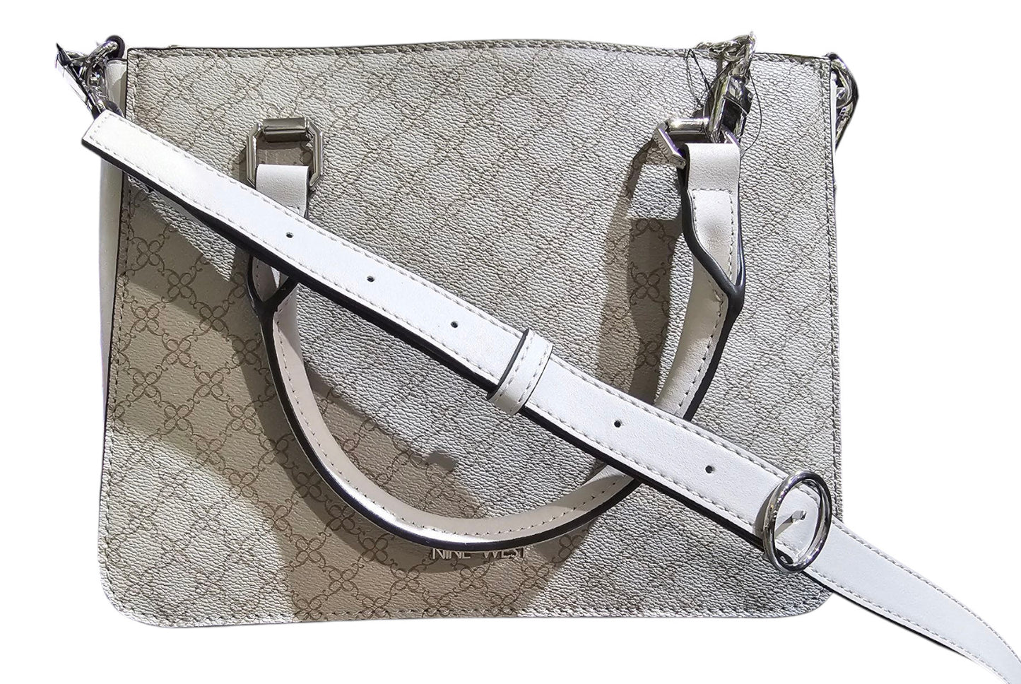 NINE WEST SERAFINI HANDBAG - MUSHROOM LOGO/MILK COLOR (NYL552306)