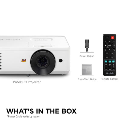 ViewSonic PA503S 4000 Lumens SVGA High Brightness Projector for Home and Office