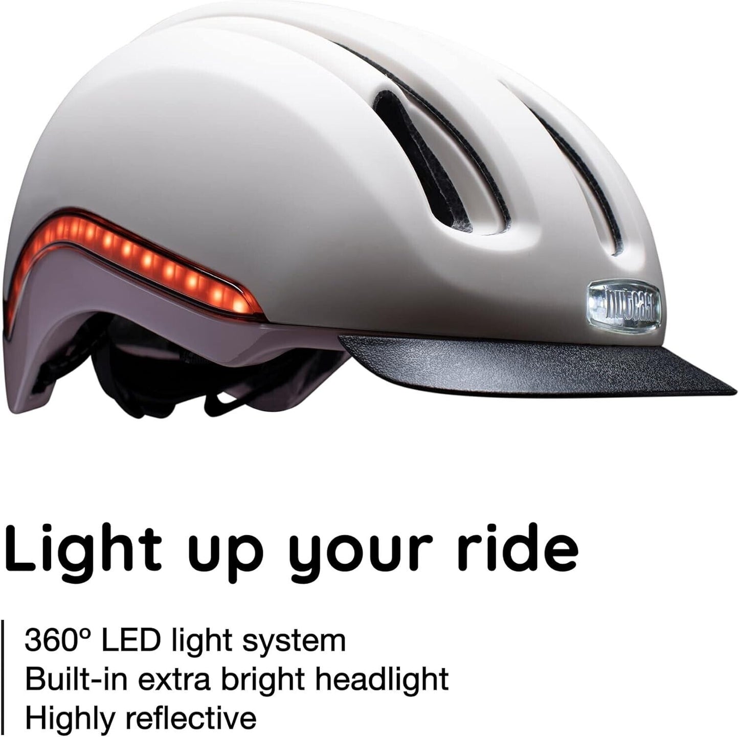 Nutcase Vio Rozay Matte w/ MIPS & Lights - Size Small - 21.75"-23.25"