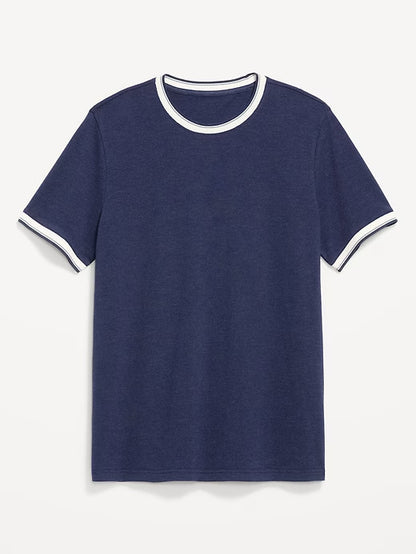 OLD NAVY Men's Crew Neck Trim Ringer Pique T-Shirt Tee NWT, Many colors & Sizes