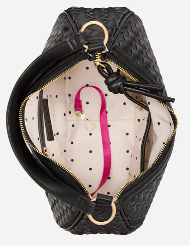 On 34th Woven Crossbody Hobo Black