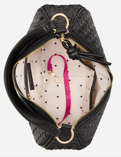 On 34th Woven Crossbody Hobo Black