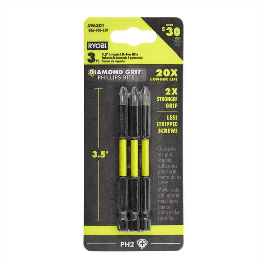 3 PC. 3-1/2" Diamond Grit Impact Drive Bits