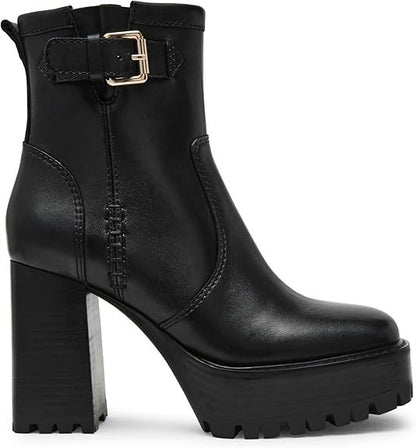 Steve Madden Women's Summit Ankle Boot Zip Boots Black