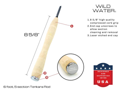Wild Water Fly Fishing Tenkara Fly Fishing Kit, 6 ft Rod