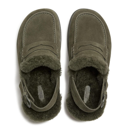 FitFlop Women's Gen-FF Suede Shearling Loafer Back-Strap Mules