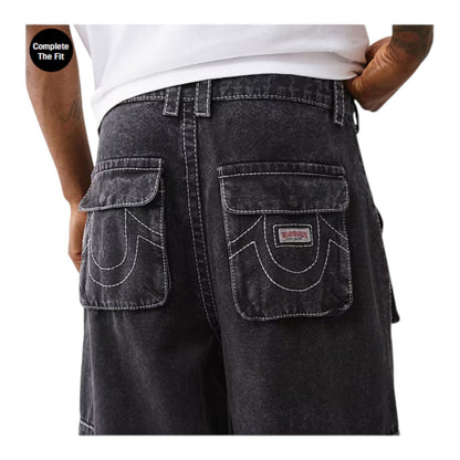 True Religion Carpenter Pants Big T & Super T Baggy Cargo Pants, Black or Canvas