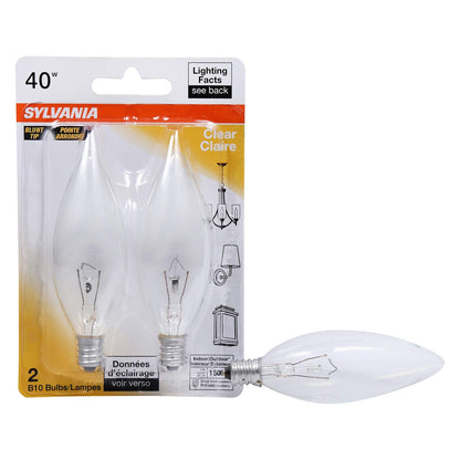 Sylvania 13681 - 40B10C/T/BL/2PK 120V B10 Decor Torpedo Light Bulb
