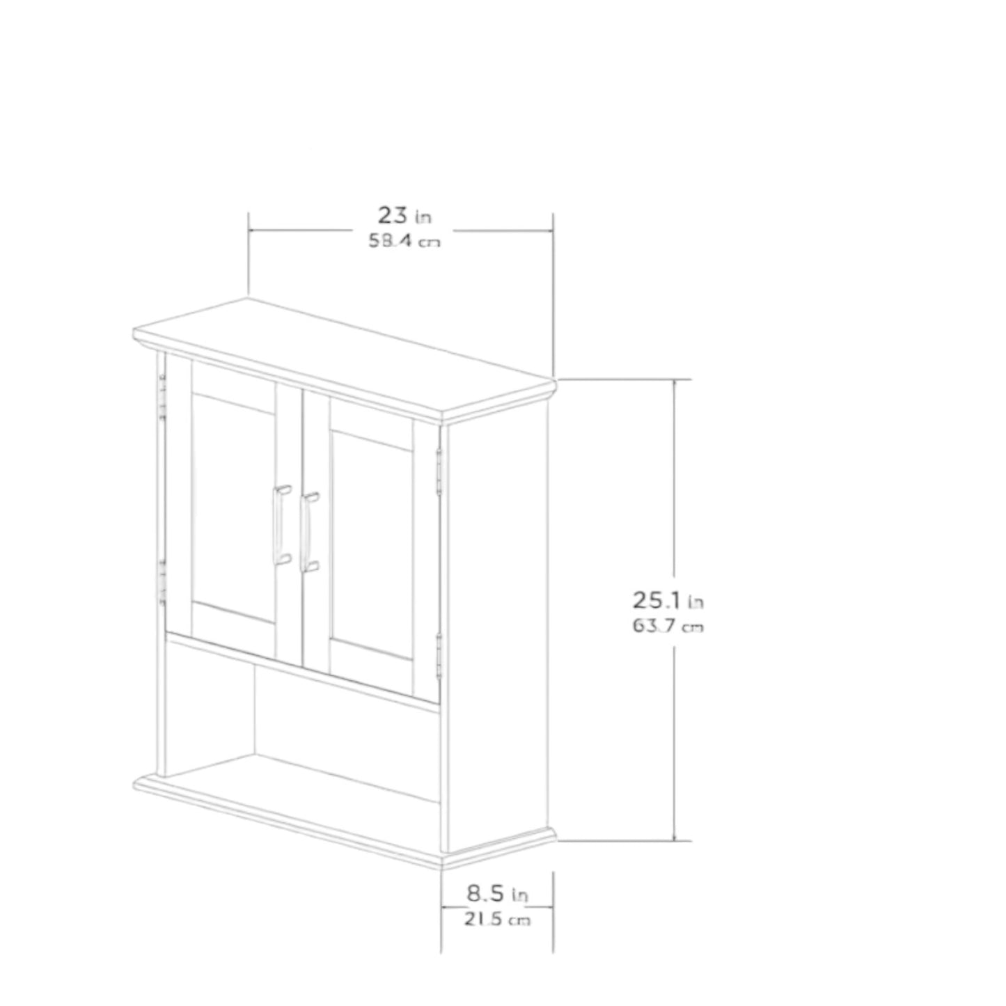 Glacier Bay 23 in. W x 8.5 D x 25.1 H Bathroom Storage Wall Cabinet w/ Shelf