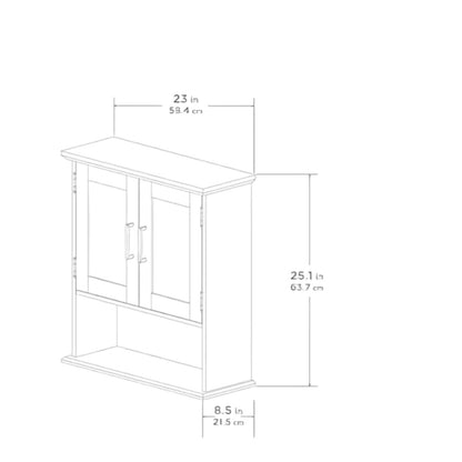 Glacier Bay 23 in. W x 8.5 D x 25.1 H Bathroom Storage Wall Cabinet w/ Shelf