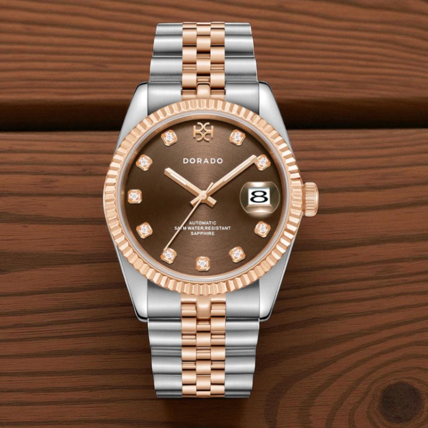 DORADO Rose Two Tone Timeless Watch | Chocolate | 31mm | Automatic Movement