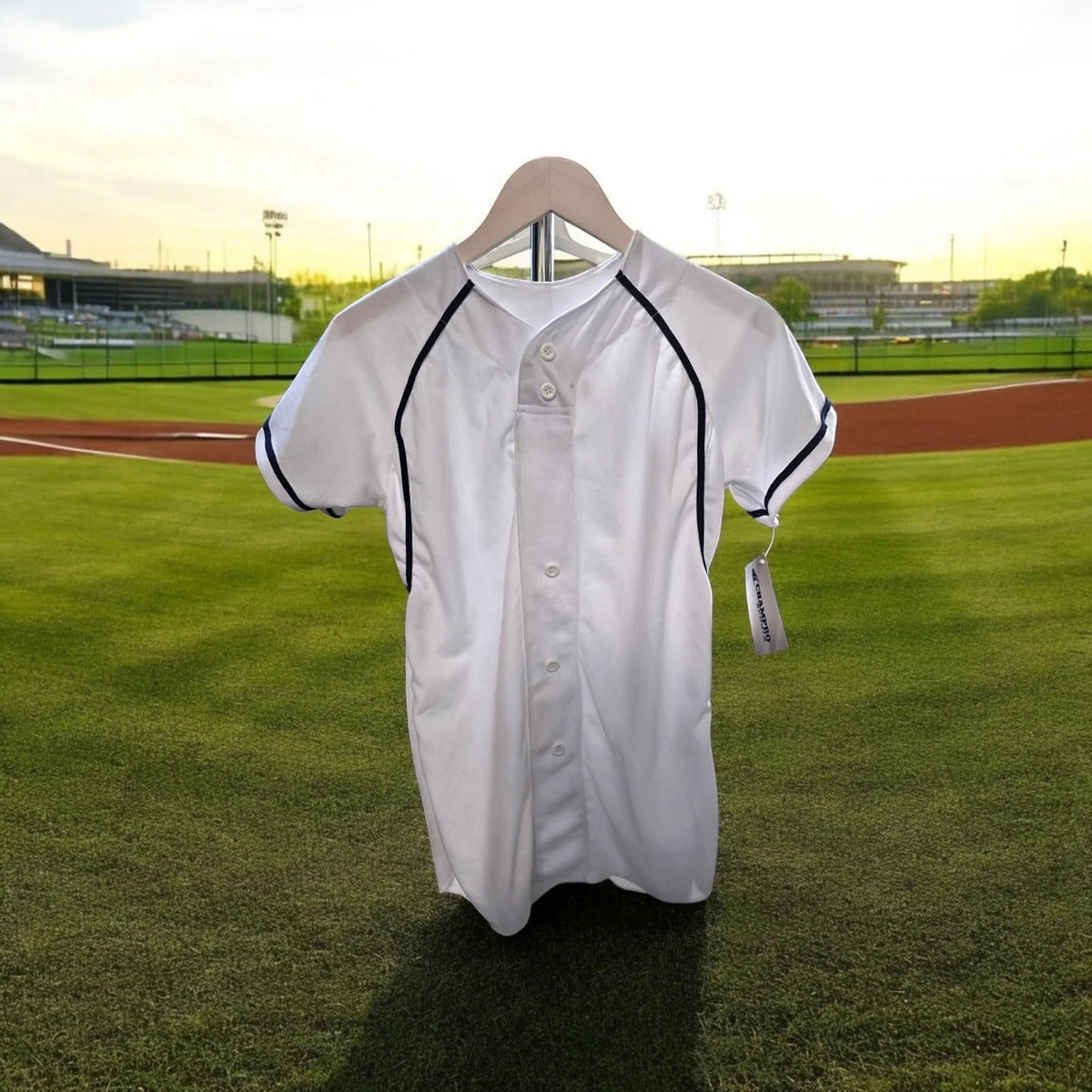 CHAMPRO Boys' Cycle 2 Faux Button Youth Baseball/Softball Jersey, L