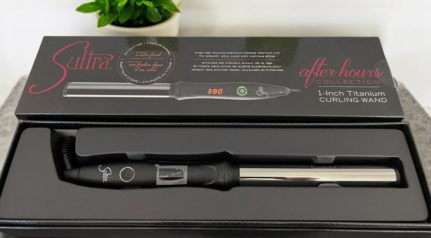 Sultra After Hours Collection 1 Inch Titanium Clipless Styling Curling Wand PRO