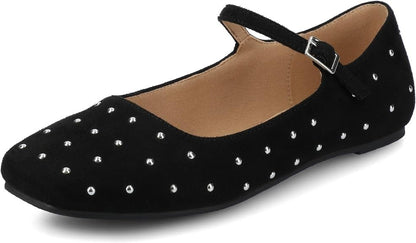 Journee Women's Carrie Ballet Flat Shoes Wide Width Buckle Strap Flats size 9.5W