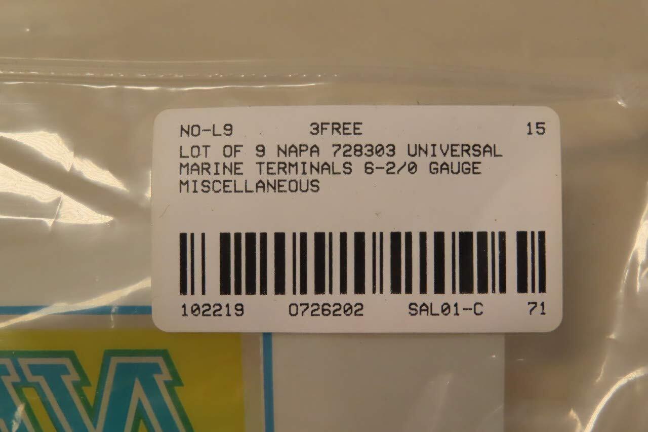 Pack of 9 Napa 728303 Battery Universal Marine TERMINALS 6-2/0 Gauge