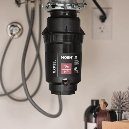 Moen The Lite GXP33c PRO Compact Garbage Disposal for Kitchen Sink 1/3 HP Black