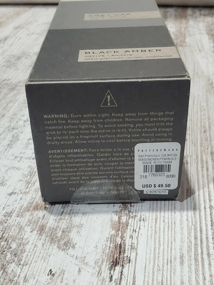 Mason Ceramic Scented Candles, Ivory/Graphite Gray/Charcoal, Mini, Set of 3