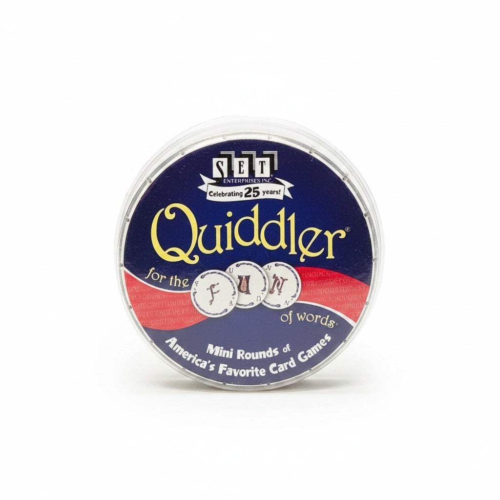 QUIDDLER MINI Game Travel Tin Short Round Word Game Set Enterprises NEW