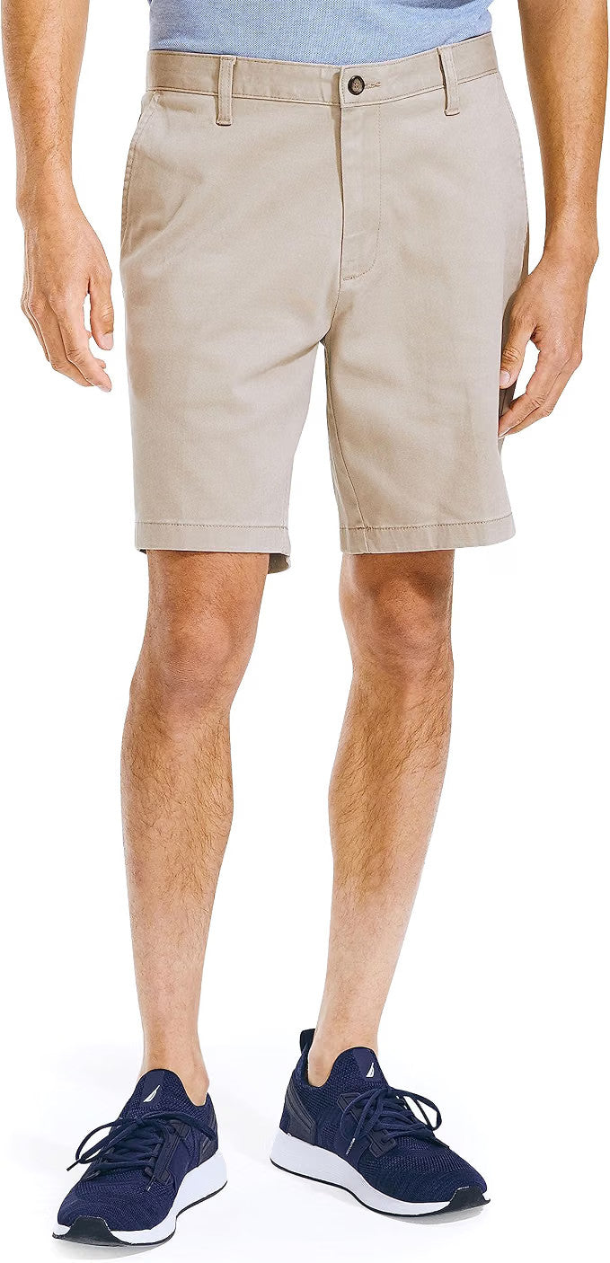 NWT Nautica Mens Classic Clipper Fit Solid 8.5" Stretch Cotton Chino Deck Shorts