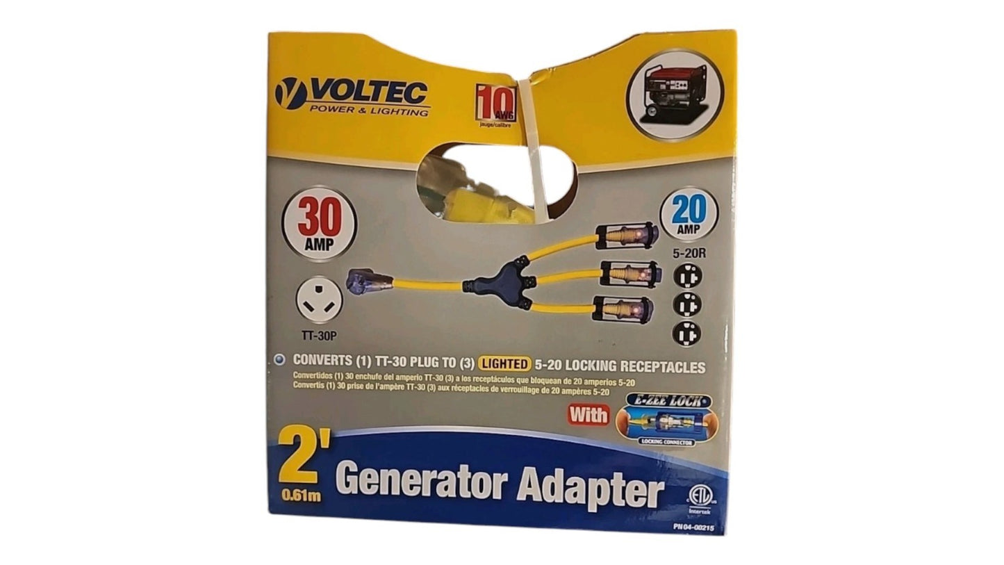 Voltec 2' Generator Adapter (30Amp TT-30P / 20Amp 5-20R) 04-00215