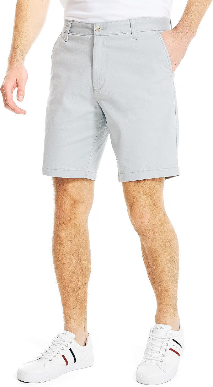 NWT Nautica Mens Classic Clipper Fit Solid 8.5" Stretch Cotton Chino Deck Shorts