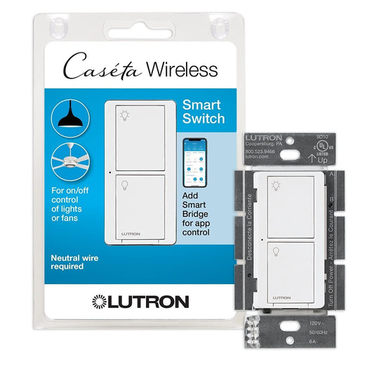 Lutron DVRF-6L-WH-R Diva Smart Dimmer Switch, Caseta Lighting
