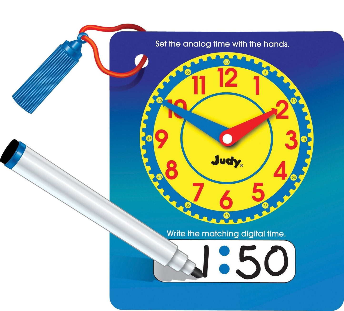 Brighter Child Write and Wipe Judy Clock with Pen