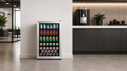 Honeywell Beverage Refrigerator and Cooler, 142 Can Mini Fridge with Glass Door