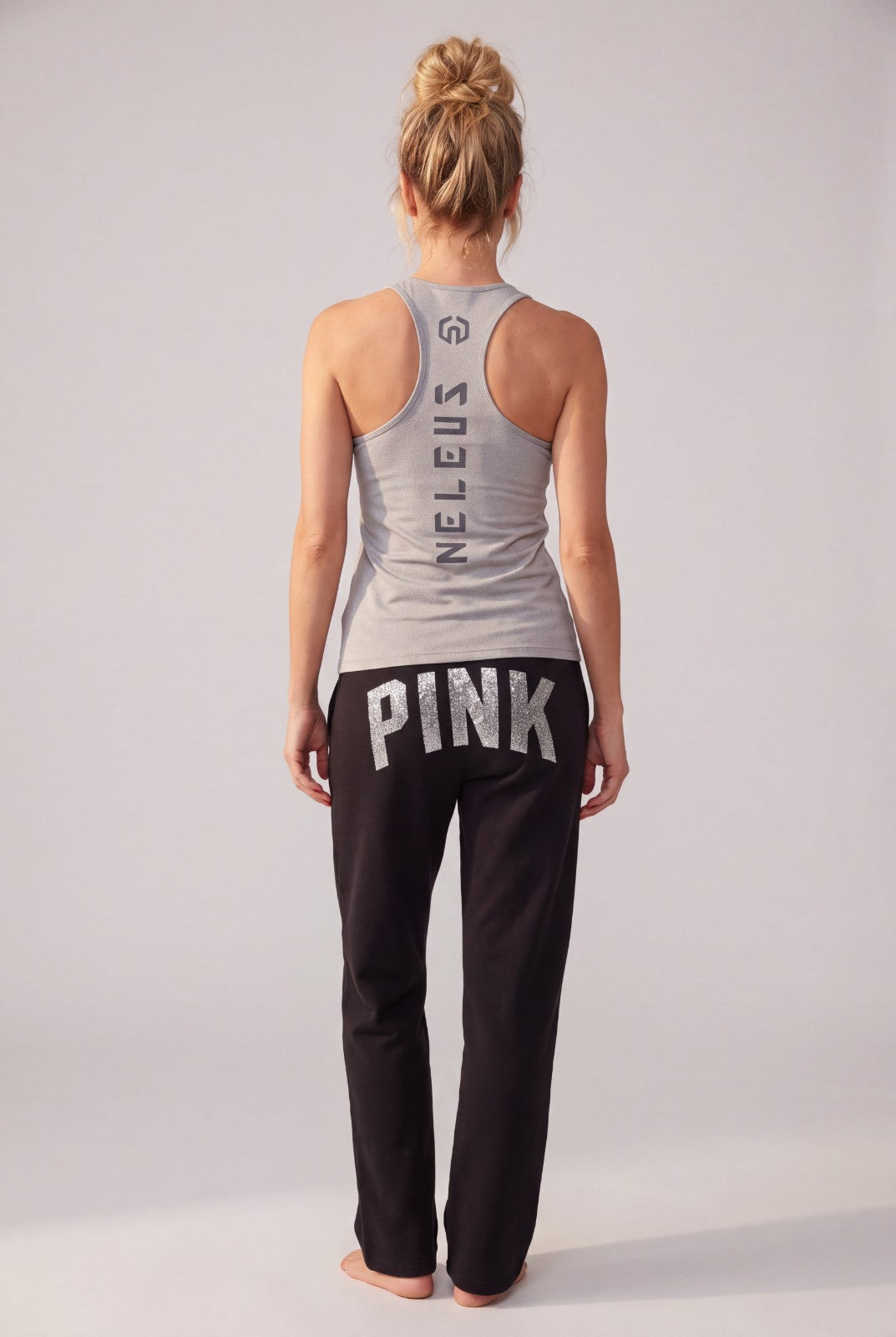 Pink by Victoria's Secret Matching Hoodie and Joggers Black w/ Silver