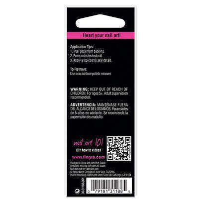 Fing'rs Heart 2 Art Nail Decals, Face Off 3 Sheets EA