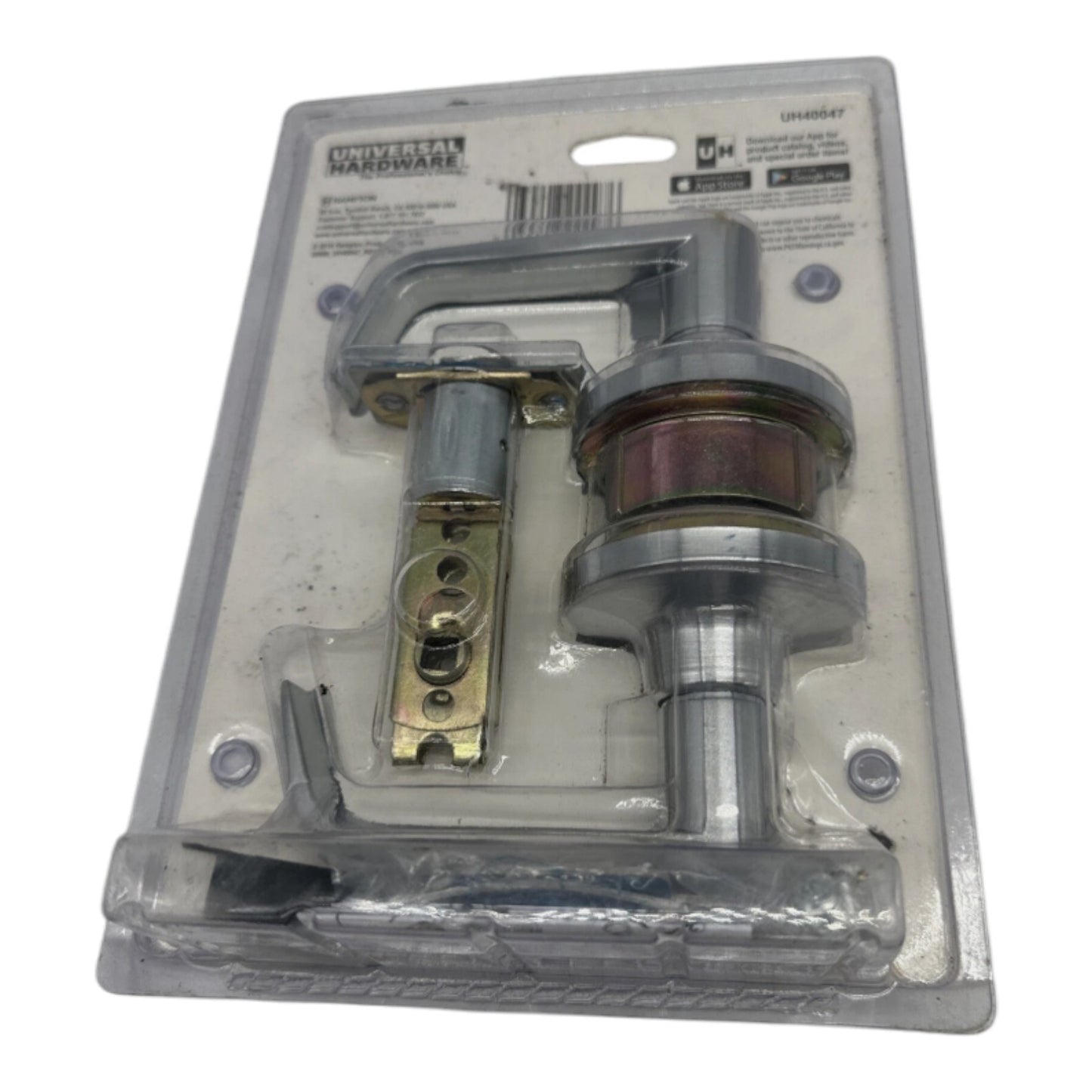 Universal Commercial 2-3/4" Satin Chrome Standard Duty Hall/Closet Door Lever