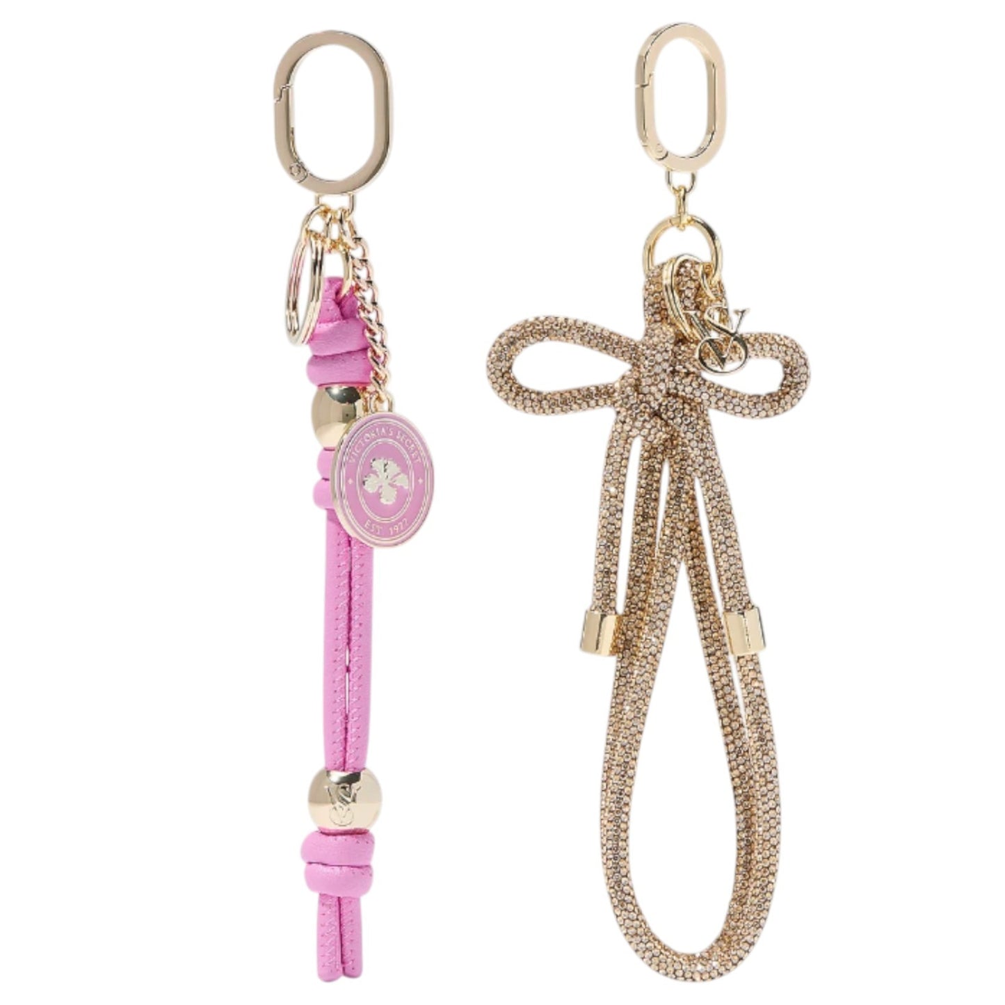 Victoria’s Secret Wristlet Keychain Glitter Logo Strap Charm Choose Style/Color
