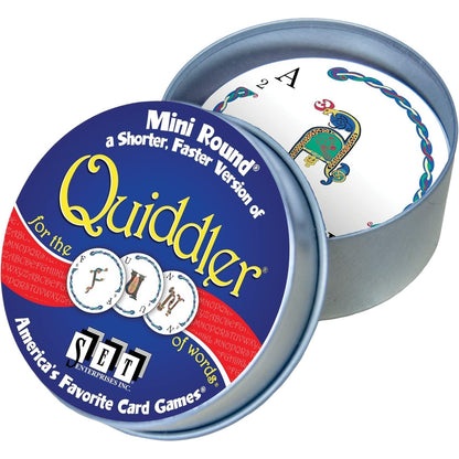 QUIDDLER MINI Game Travel Tin Short Round Word Game Set Enterprises NEW