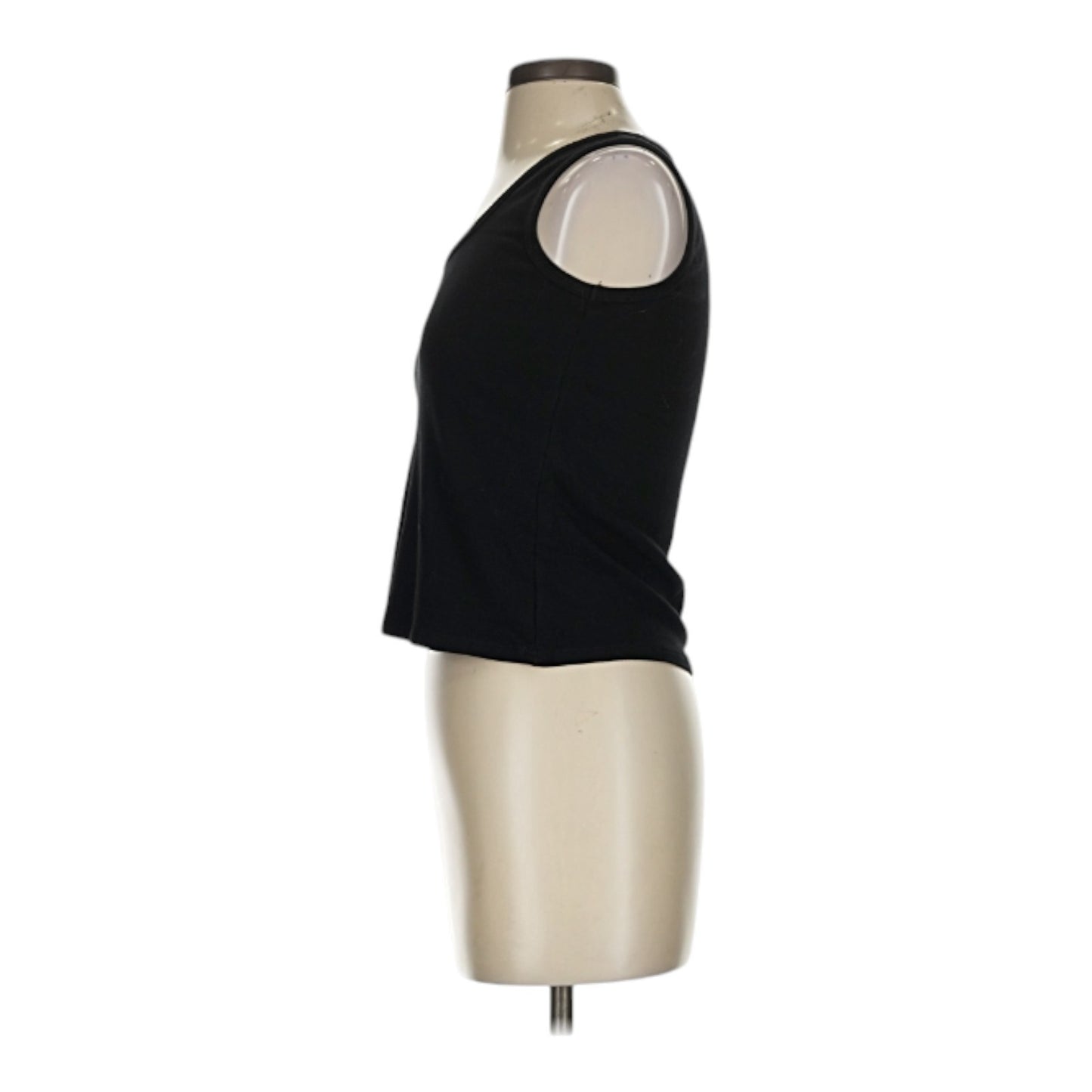 Cyrus Ribbed Scoop Neck Sleeveless Black Stretch Tank Top XS, S, M, L, XL