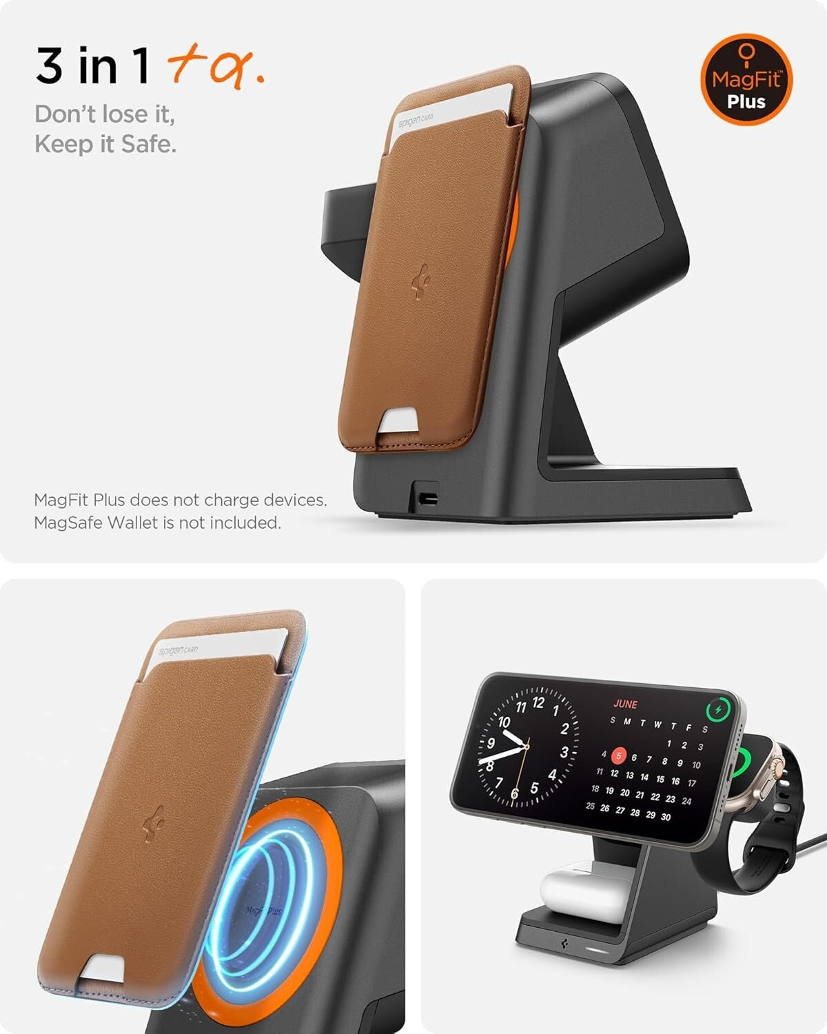 Spigen ArcField (MagFit+) 3 in 1 + a MagSafe Certified Charger Stand