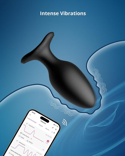 Lovense Hush 2 Rechargeable App Compatible Vibrating Anal Plug 2.25in