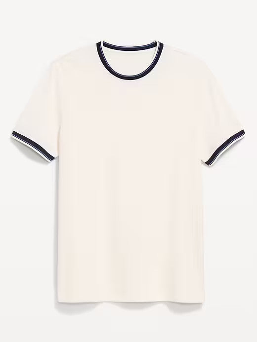 OLD NAVY Men's Crew Neck Trim Ringer Pique T-Shirt Tee NWT, Many colors & Sizes