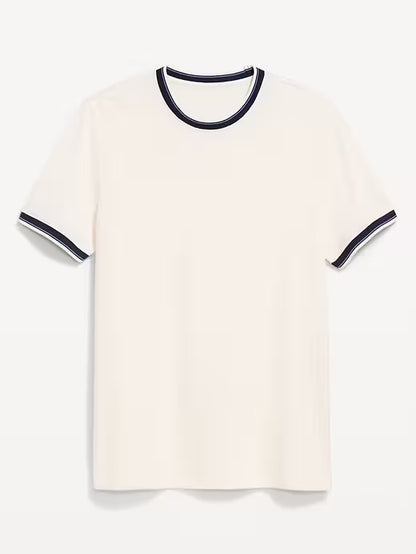OLD NAVY Men's Crew Neck Trim Ringer Pique T-Shirt Tee NWT, Many colors & Sizes