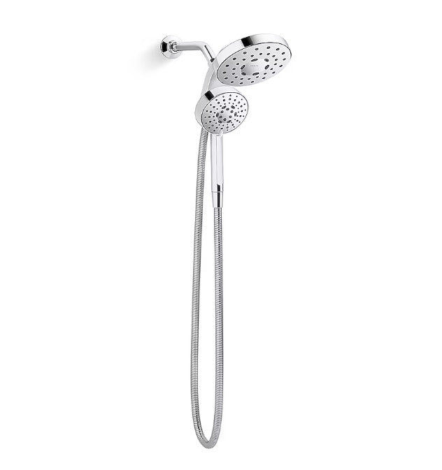 KOHLER Premise 4-Settings Polished Chrome 6-in Round Dual/Combo Shower Head 1.75